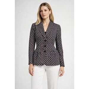 Atelier Women's Blazer Rippled Texture Black & White‎ Print Jacket Sz 6